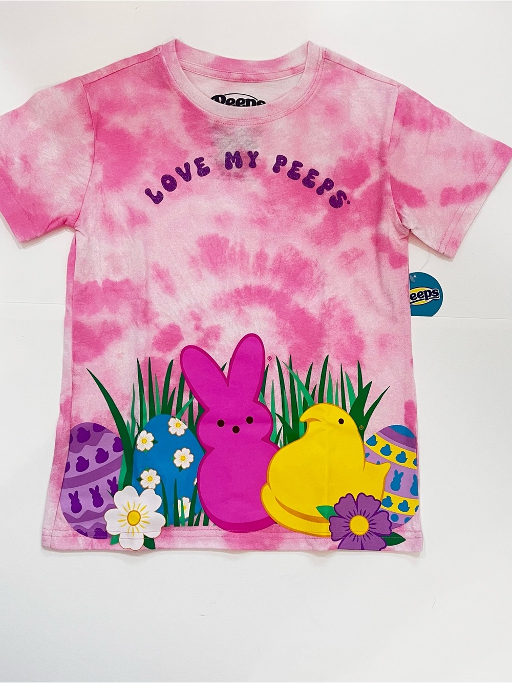 Kids Pink Tie-Dye 'Love My Peeps' Graphic Tee